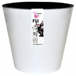 Горшок цветочный "Фиджи" белый 1.6л 160мм, пластик, с поддоном 
