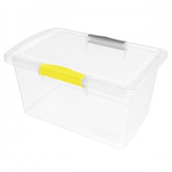 Ящик для хранения Laconic mini с защелками 3,7л желтый/серый прозрачный Репаблик