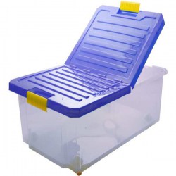 Ящик для хранения UNIBOX 30Л на роликах синий лего 